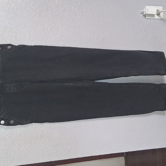 Asos Design Black Denim Overalls Straight Leg 6 - Picture 2 of 6